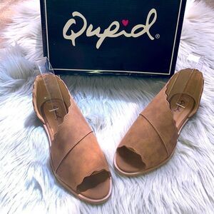 𝅺Qupid Cognac Distressed Brown Casual Slip-On Shoes